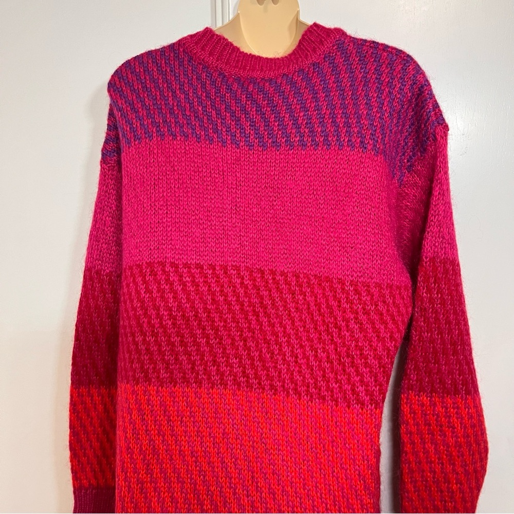 Vintage 80s Spiegel Together Knit Cardigan Chunky Short Sleeves Missy M Colorful - Picture 5 of 10